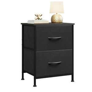 WLIVE White Nightstand, 2 Drawer Dresser for Bedroom, Small Night Stand with Fabric Drawers, Bedside Furniture, End Table for Bedroom, Closet, Entryway, College Dorm (1 Piece)
