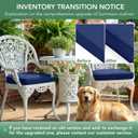 Summsun Outdoor Chair Cushions Set of 4: Waterproof Patio Furniture Cushions - 17 x 16 Inch Non Slip Round Corner Seat Cushion Pads with Removable Cover for Garden Yard Lawn, Navy Blue