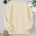 RoseSeek Girl's Cartoon Graphic Long Sleeve Crewneck Sweatshirts Drop Shoulder Cute Pullover Tops T Shirt (L)