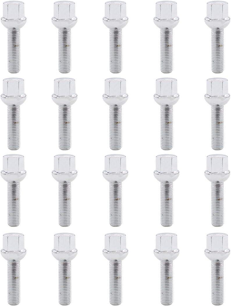 NewYall Pack of 20 Wheel Bolt Lug Nut for Mercedes 300D 400SE 500SEL CL55 AMG R350 E200 E250 G550 Maybach S600 GLK250 GLK280 ML55 AMG S550