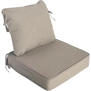 COZYVIDA 19"x19" Outdoor Universal Cushion Set of 1, Patio Cushions with Handles & Ties, Water-Proof Stain-Resistant UV-Resistant 1000+ Hrs,High Resilience Foam with YKK Zippers,Natural Linen-TPU