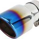 Double Wall Exhaust Tip Clamp Rear Tailpipe Car Clamp on Stainless Steel 2.5" Inlet 3.5" Outlet 6.7" Length 1 Set Silver Tone Blue