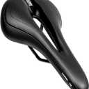 GORIX Bike Saddle Seat Comfortable Cushion with Rail Mountain Road Bicycle for Men and Women (GX-C19) (All Black)
