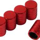 10 x Red Anodized Aluminum Tire Valve Stem Caps with Plastic Inner Sleeve, Corrosion Resistant. Universal Valve Caps for Cars, Trucks, Motorcycles, Pack of 5