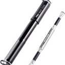 Pro Bike Tool Mini Bike Pump with Gauge - Compact and Portable Bicycle Tire Pump for Fast Inflation - Durable Bicycle Pump Compatible with Presta and Schrader Valves - Essential Mini Bike Accessories (Black)