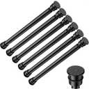 Fvonzon 6 Pack Small Tension Rods 12-19 Inch, Thin Tension Curtain Rods for Windows, Spring Rod for Closet, Cabinet & Kitchen, Mini Curtain Rod Tension Fit, Tiny Skinny Compression Rods Black