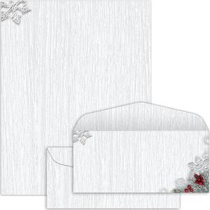 50 Set Christmas Woodsy Pine Letterhead with Envelopes Christmas Computer Print Paper Stationery Paper for Note Letters to Santa Invitations Office School 8.5 x 11 In