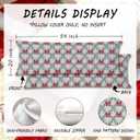 Mancheng-zi Vintage Red and Green Christmas 20x54 Body Pillow Cover Pillowcase with Zipper, Girly Christmas Decor, Coquette Red Bow Xmas Holly Berry Decorative Long Hug Pillow Cases for Bed Couch