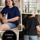Evervibe 3 Pack Plus Size Women's T-Shirts Crew Neck Short Sleeve Tops Loose Fit Casual Summer Basic Plain Tees 3XL