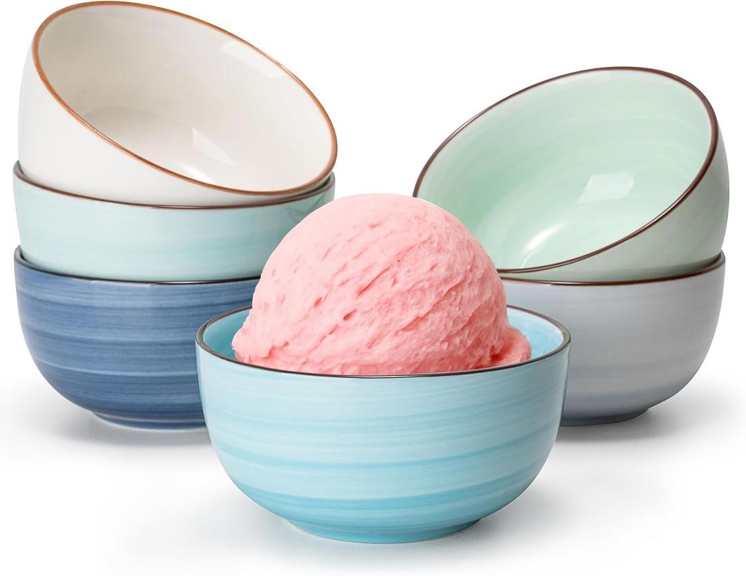 Sweese Small Bowls - 4 Oz Mini Bowls Set of 6, Dipping Bowls for Sauces, Blue Porcelain Dessert Bowls for Kitchen, Dishwasher & Microwave Safe, Multicolor, Cool Assorted Colors