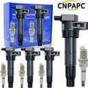 Set of 6 UF546 Ignition Coil Pack and Iridium Spark Plugs Compatible with 06-10 Sonata 06-11 Azera 06-08 Optima 06-17 Sedona 07-18 Santa Fe 07-17 Sorento 2.4L 3.3L 3.8L Replaces# 27301-3C000