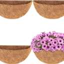 HFHOME 4 PCS 12 Inches Half Round Coco Liner, 12" Half Circle Wall Planter, Coco Fiber Replacement Liners for Wall Hanging Baskets