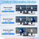 USB C to Dual HDMI Adapter | 4K@60Hz HDMI Splitter Extended Display for Dual Monitors,Type C Converter for Windows/macOS,Windows Allows 3 Separate Screens,MST Mode (Extended displays) Only for Win OS]