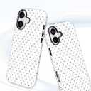 Jusy Compatible with MagSafe Polka Dot Case for iPhone 14 Pro, Cute Aesthetic Polka Dots Magnetic Phone Case, Soft TPU and Hard PC Protective Phone Cover for Women Girls (Matte) - White