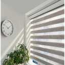 ShadesU Cordless Zebra Blinds Roller Shades, Grey, 26.5" W x 72" H | Cordless Safety Design,Free Stop Zebra Shades, Light Filtering, Privacy, Modern Style, Window Treatment,Aluminium Headrail