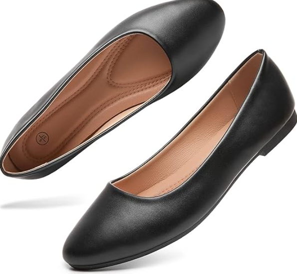 Hash Bubbie Women's Flats Shoes Ballet Flats Dress Shoes Comfortable PU Leather Slip on Shoes for Women Size 8
