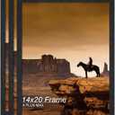 A PLUS MAX 14x20 Picture Frame Set of 3 Black Light Weight Wall Mount | 14 x 20 Inch Black Wood-grain Engineered Wood Material Frame for 14by20 Rectangular Photo Poster - 3 Packs/Black/14x20