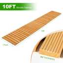 LINSHRY 10FT Wooden Garden Pathway, Outdoor Roll Out Decorative Garden Walkway, Weather-Resistant Non-Slip Hardwood Walkway Pavers for Garden, Backyard, Beach, Wedding Party Pathways