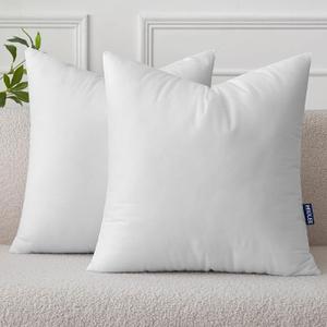 MIULEE Set of 2 Throw Pillow Inserts 18x18 Inches, Nowoven Decorative Pillow Inserts for Living Room