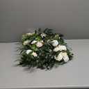 Hoteam 16 Pcs Wedding Aisle Decorations for Wedding Ceremony Pew Artificial Flowers Rose for Church Chair Back Floral with Eucalyptus Leaves and Ribbons Ceremony Party Decor(White)