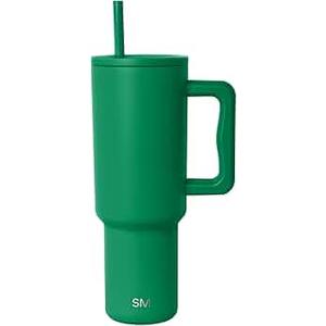 Simple Modern 40 oz Trek Tumbler with Handle and Lid | Cup Holder Friendly Insulated Stainless Steel Travel Mug | Kelly Green