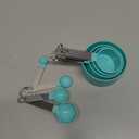 Measuring Cups Set Measuring Spoons Set, Nesting Measure Cups with Stainless Steel Handle, For Measuring Dry and Liquid Ingredients Small Teaspoon with Plastic Head (Mint Green)