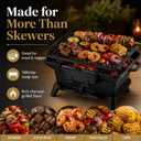 Hibachi Grill Outdoor, Portable Mini Charcoal Grill, Pre-Seasoned Cast Iron, Small Japanese Yakitori Tabletop Skillet Grill Stove for Outdoor Camping