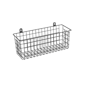 MaraFansie [Extra Large] Wire Basket 1-Pack Hanging Wall Organizer Cabinet Storage Basket Wall Mounted Shelve Rustic Farmhouse Decor for Home Kitchen Bathroom, BLACK