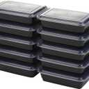 GoodCook Meal Prep Containers, Single Compartment 10-Pack, BPA-Free Reusable Food Storage, Black, Microwave & Freezer Safe, Stackable Meal Prep Containers for Lunches and Snacks
