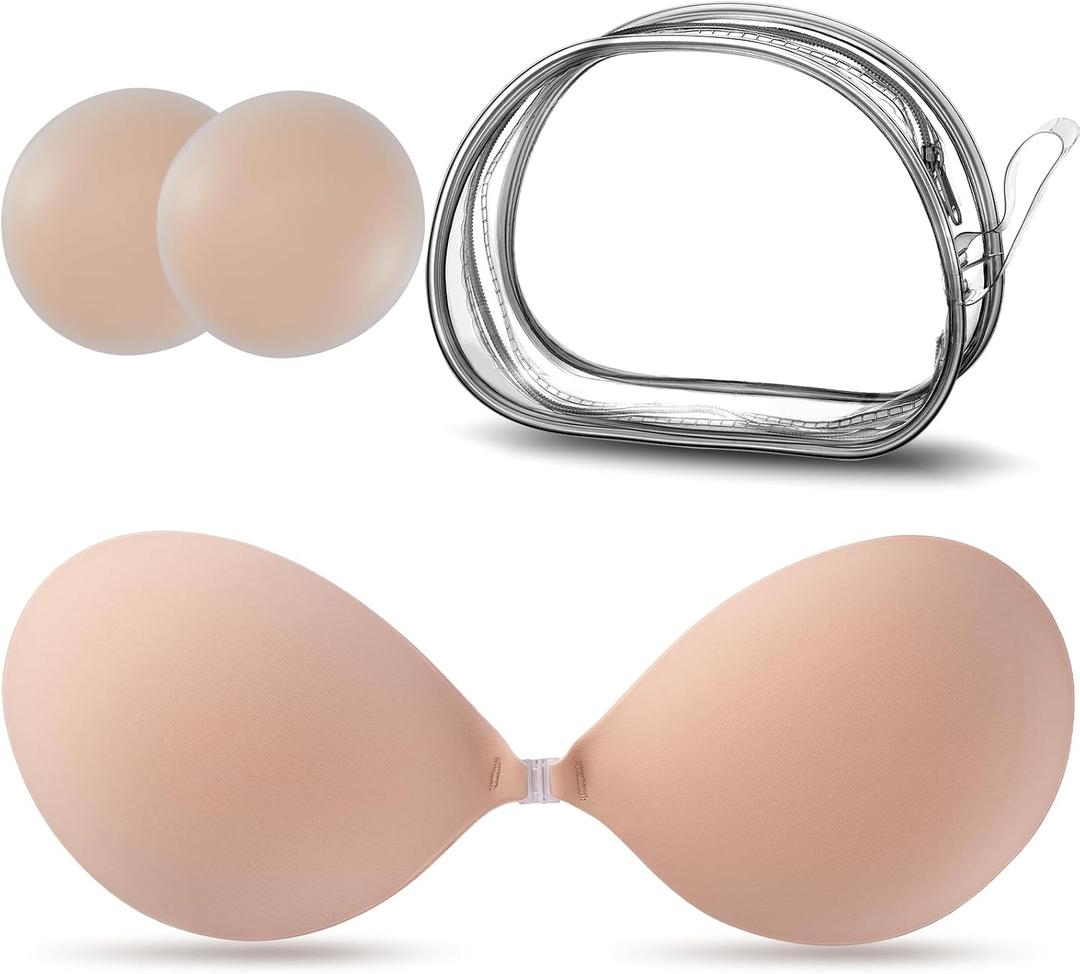 Sticky Bra,Self-Adhesive Bra,Strapless Bra Invisible Push up Lift Silicone Bras for Backless Dress