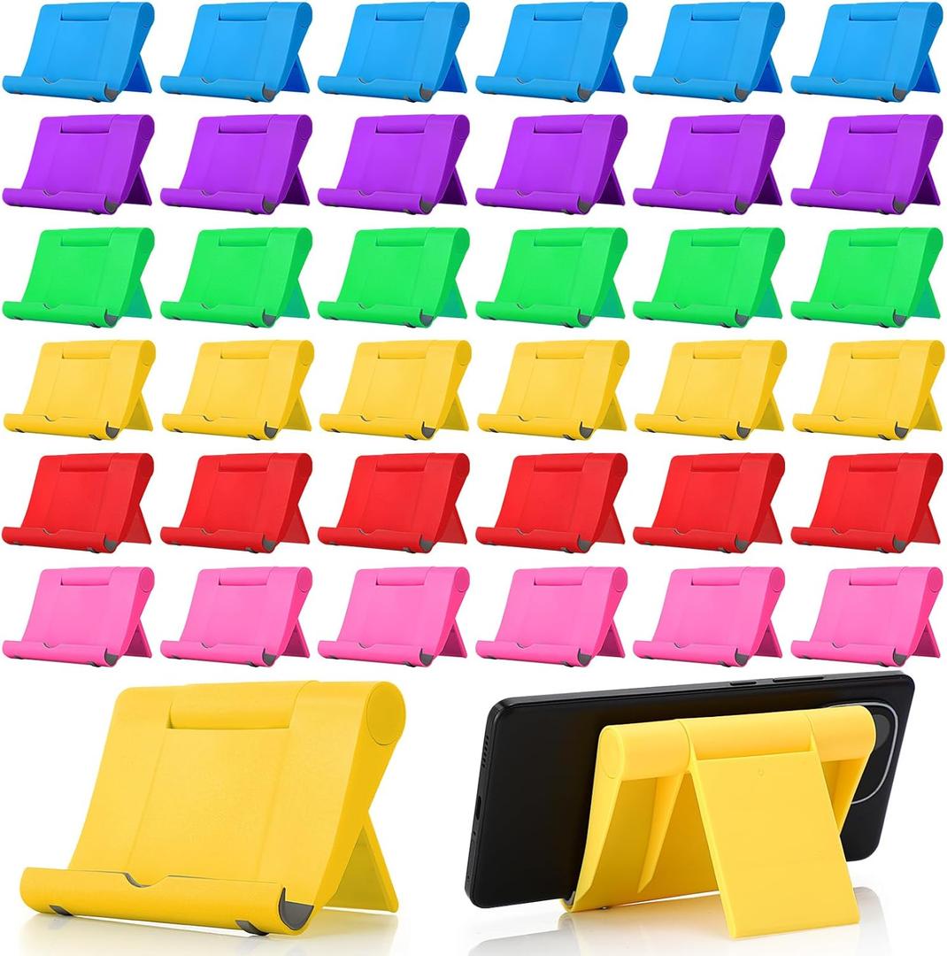 Wenqik 36 Pcs Cell Phone Stands Foldable Tablet Mobile Stand Adjustable Multi Angle Tablet Holder Compatible with Phone 15 14 13 12 11 Pro Xs Xs Max XR 8(Multicolor)