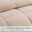 EASELAND King Size Down Alternative Comforter - Quilted Duvet Insert for All Seasons, Soft Lightweight with Corner Tabs, Summer Winter Warm Bedding, Beige 90x102 Inches