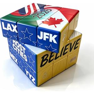 2026 World Soccer Cup 3x3 Cube Puzzle, Unique Football Souvenir Featuring Host Cities & Believe Design, End of Season Soccer Gifts, Coach Desk Decor & Team Party Favors