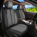 DISUTOGO 2 PCS Front Car Seat Covers Fit for Mazda CX-5 CX5 2013-2023 2024 2025 Breathable Faux Leather Waterproof Seat Cushion with Airbag Compatible (Black & Grey) - 2 Seats