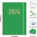 2 x 2026 Planner, Weekly and Monthly Planner for Women, January 2026 - December 2026, Hardcover 2026 Calendar Planner Book with Tabs, Inner Pocket, Spiral Bound, Perfect for Office Home School Supplies - A5 (6.3" x 8.5"), Racing Green