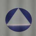 Unisex Blue Restroom ADA Sign, California Title 24 Compliant All Gender Door Sign, Outdoor and Inside Toilet Wall Sign for Business Office Mall Home, Circle Contains White Triangle 12" x 12"