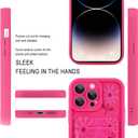 MOWIME Compatible with iPhone 14 Pro Max Case with Card Holder, Daisy Floral Shockproof Soft TPU Protective Cover Women Girls, Anti Scratch Wallet Case for iPhone 14 Pro Max 6.7 Inch, Hot Pink