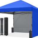 ABCCANOPY Easy Pop up Canopy Tent with 2 Sidewalls for Outdoor Sun Blocking or Rain Protection,10x10, Royal Blue