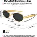 Dollger Retro Oval Sunglasses for Women Men Vintage Trendy 90s Gold Metal Frame Sun Glasses UV400 Protection Black Shades