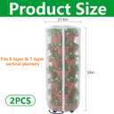 2 Pcs Vertical Plant Pot Insect Netting with Zipper, 59"x22" Stackable Planter Garden Net Cover, 6 to 7 Tier Planter Pot Insect Bird Barrier Protection Mesh for Strawberry Herb Flower Fruit Vegetable