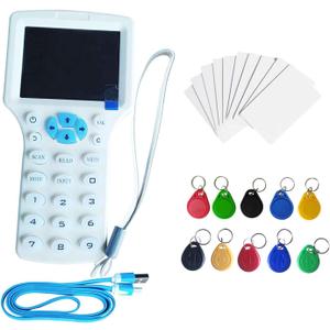 English Voice 10 Muti-Frequency RFID Copier Reader Writer Duplicator for ID/IC/Proximity Card, with 5PCS T5577/UID Changeable Key/Card