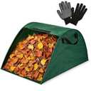 Leaf Collector Bag with Gardening Gloves – 100L Leaf Collector and Leaf Cleanup for Yard, Leaf Bag for Leaves and Leaf Scooper with Garden Waste Bag, Easy Leaves Collector pack of 10