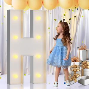 imprsv Marquee Light Up Letters, 3FT Marquee Letters Mosaic Light Up Letters for Birthday Baby Shower Wedding Engagement Party Backdrop Decor, Large Marquee Letters for Party Decorations, Letter H