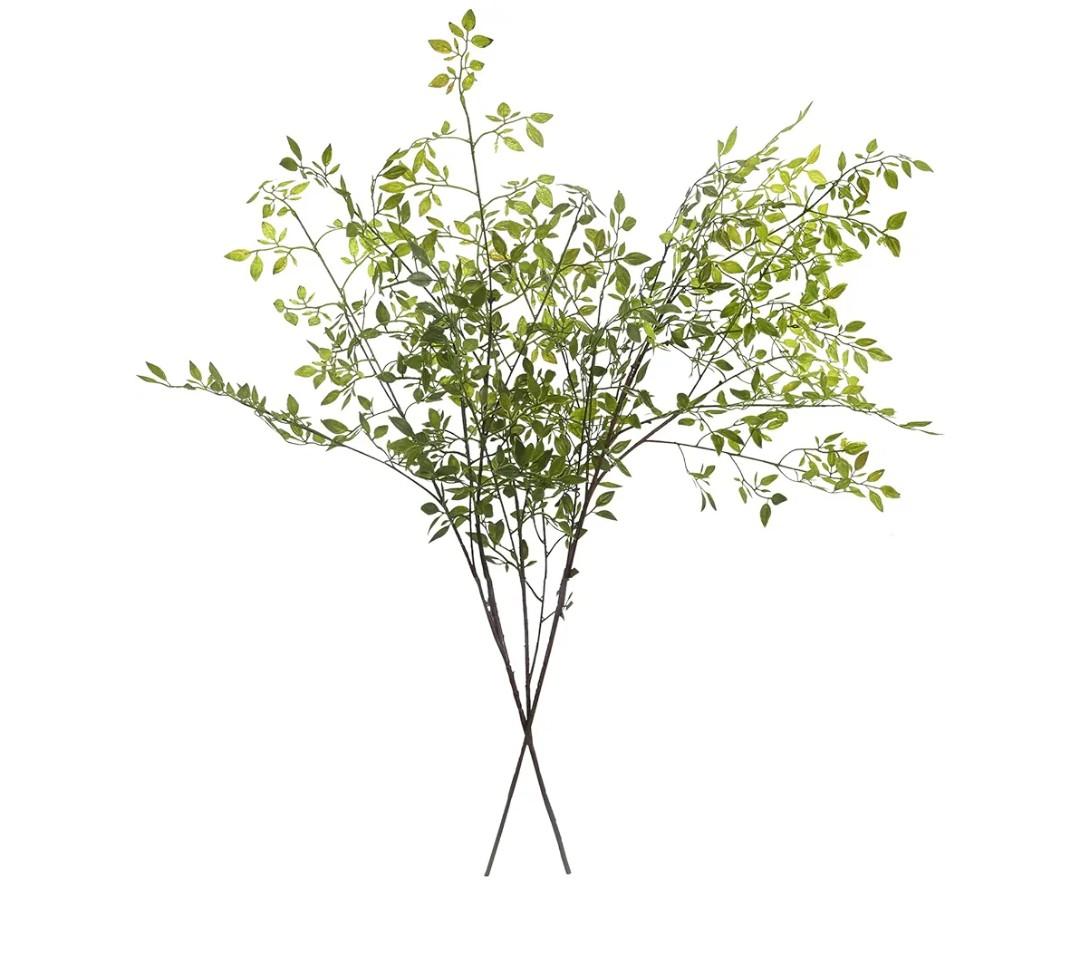 Artificial Plants,4 PCS 43.3" Green Nandina Faux Branches for Vase,Artificial Plants for Shop Garden Office Home Décor