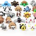 40 PCS 3D Printed Animal Figurines, Articulated Animal Figurines, Fidget Toys, Flexible Car Decor, Party Favor, Gifts for Girls and Boys, Office Desk Pets, for Easter Basket Stuffers, Birthday Gifts