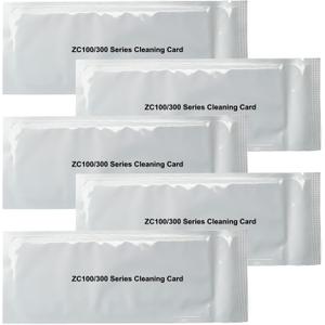 YUXIVCNE 105999-311 Cleaning Kit Compatible with Zebra ZC100 ZC150 ZC300 ZC350 ID Card Printer, 5Pcs Single-use Cleaning Card for Easy Use