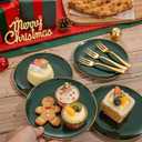Festiva 200Pcs Green Dessert Plates 6.3" with Plastic Forks 5"- Small Disposable Plates- Dessert/Cake/Appetizer Plastic Plates include 100Plates 100Forks for Birthday Party& St.Patrick's Day & Easter