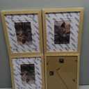KINLINK 8x10 Picture Frame Natural, Solid Wood Frames with Acrylic Plexiglass for Pictures 4x6/5x7 with Mat or 8x10 without Mat, Tabletop and Wall Display Photo Frame, Set of 4