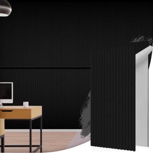Woven Sound Acoustic Slat Wall Panels, High Density, Sound Dampening, Decorative Noise Blocker Felt Wall Tiles for Ceilings, Home Office & Gaming Room (Black), 47.2x23.6x0.8 Inch (2 Pack, 47.223.6 inch, Slat, Black)
