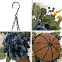 Hollyone 13" Fall Hanging Baskets Medium Pumpkins Hydrangea Dahlia Artificial Flowers Fall Hanging Decor Fake Flower Blue White Faux Plants Indoor Outdoor Porch Garden Autumn Decorations for Home